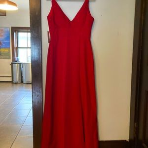 Celeb, size 4. Rich, red nipped waist, open back. Incredibly flattering.